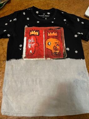 Ripple Mens T-shirt featuring Jean Michel Basquiat art front & back Sz Small